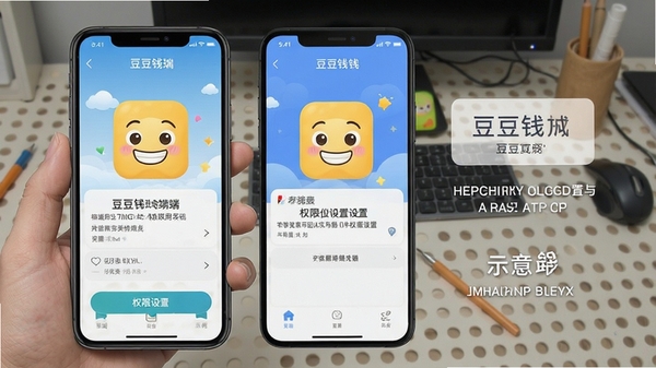 豆豆钱app在手机端安装与权限设置操作示意图