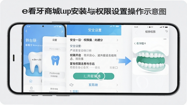 e�����̳�App��װ��Ȩ�����ò���ʾ��ͼ���ֻ���Ļ��ʾ��ȫ������Ȩ�޿������棬����Ϊǳ��ɫ��ͻ������ָ����������