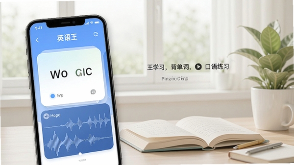Ӣ����APP������չʾ���ֻ���Ļ�г��ֵ��ʼ��俨Ƭ�뷢������ͼ������Ϊ����ѧϰ�������ؼ��ʣ�Ӣ������Ӣ��ѧϰ�������ʡ�������ϰ