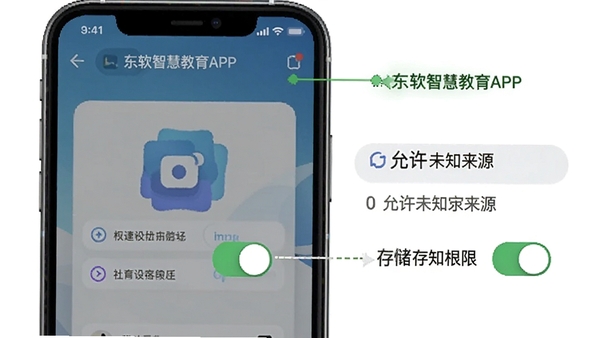 �����ǻ۽���APP��װ����Ȩ�޽���ʾ��ͼ����ע����δ֪��Դ�ʹ洢Ȩ�޿���λ��