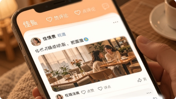 ����app��̬�㳡���ܽ��棬չʾ�û�������ͼ�Ķ�̬��������ۻ�������ɫ��ů��ͣ�ͻ���罻��Χ