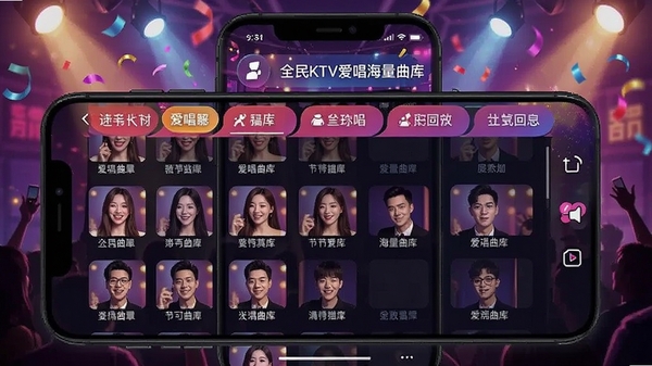 ȫ��KTV����������������ͼ���ֻ���Ļչʾ�����б��ͷ����ǩ��ɫ��������K���ΧŨ��