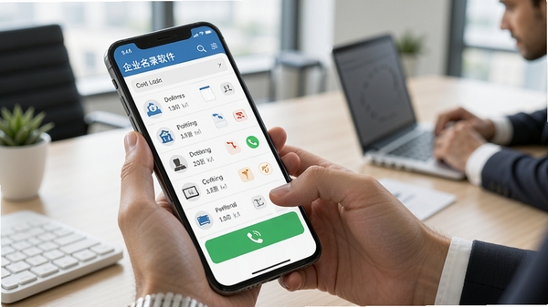 企业名录软件在手机端运行流畅,展示企业列表和拨号功能,商务办公场景