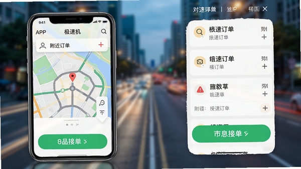 �ó�˾�����ٰ�APP������չʾͼ���ֻ���Ļ��ʾ��ͼ�븽�������б���������������ͻ����ɫ�ӵ���ť������Ϊ���е�·�黯Ч��