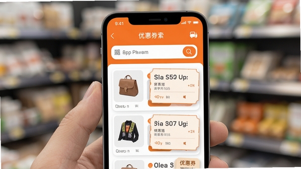 ��ѡApp�Ż�ȯ�������棬�ֻ���Ļ��ʾ��Ʒ�б����Ż�ȯ��ǩ��������µĳ�ɫ������