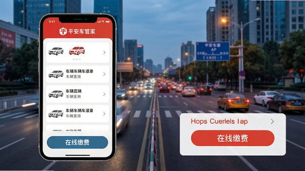 ƽ�����ܼ�APPΥ�²�ѯ���ܽ��棬�ֻ���Ļ��ʾ����Υ�¼�¼�б������߽ɷѰ�ť������Ϊ���е�·�������������ֱ�ۣ�ͻ��Υ�²�ѯ����ɹ��ܣ��������ƽ�����ܼ�Ʒ�Ʊ�ʶ