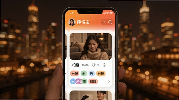 Ȥ����APPͬ�ǽ��ѽ���չʾ���ֻ���Ļ�г��ָ����û���Ƭ����Ȥ��ǩ������Ϊ����ҹ��ůɫ����ͻ���罻��Χ