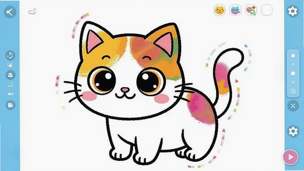 �Ұ�ɳ��ģ����ɫ���棬��ʾһ���ɰ��Ŀ�ͨè���߸壬���������ѱ���ɫɳ����䣬ɫ�����ޣ�ʣ��հ������е�����������ʾ