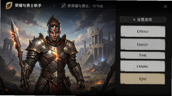 荣耀与勇士新手操作界面与设置选项的AI生图