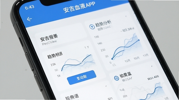 ����ѪҺAPP���������ͼ��չʾ����¼�������Ʒ������ܣ��ֻ���Ļ��д