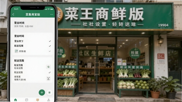 �˼����̼Ұ�������ý��棬չʾӪҵʱ�䡢���ͷ�Χ������ֻ���Ļ�ڽ����࣬����Ϊ�������ʵ���ͷ