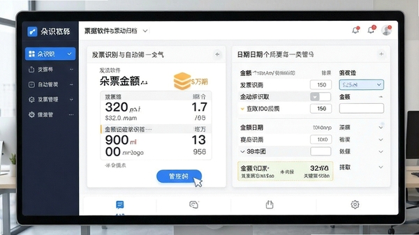 朵识软件票据归档功能界面,展示发票识别与自动分类管理,突出金额日期等关键信息提取