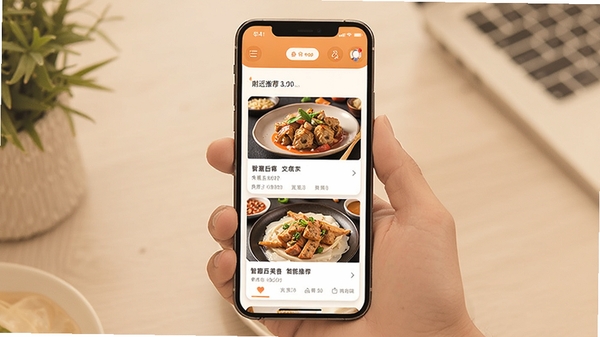 ��ʳ���������Ƽ���ʳ���棬�ֻ���Ļչʾ���������б��Ͳ�ƷͼƬ��ůɫ�����ִ���Լ���