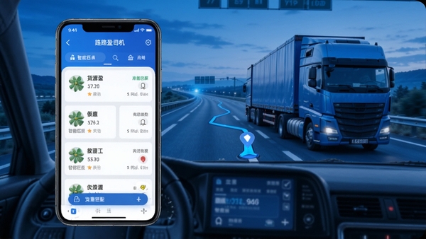 ··ӯ˾����APP������չʾ���ֻ���Ļ����ʾ�����Ļ�Դ�б����ͼ�����켣�������Ǹ��ٹ�·��������Ƽ�����ɫ����ͻ������ƥ�����Ч�ӵ�����