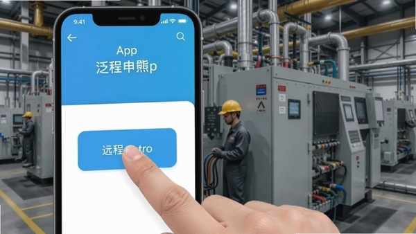 ����app�ƶ��˲������棬��ָ���Զ�̿��ư�ť������Ϊ��ҵ�豸