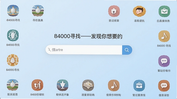 84000Ѱ����������չʾ�������ˬ����ҳ���֣���������У�����Ϊ����ɫ���䣬��Χ�����Ÿ�����Դͼ�꣬���ֱ�ע��84000Ѱ�ҷ�������Ҫ�ġ����������ִ���Լ