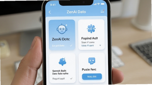ZenAi应用内文本整理与记录功能界面展示,手机屏幕中呈现清晰的卡片式布局,浅蓝色与白色搭配,突出智能助手的便捷操作体验