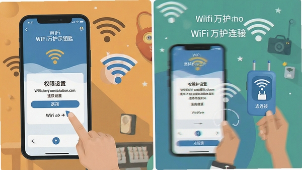 WiFi��Կ�����ֲ���ʾ��ͼ���ֻ���Ļ��ʾȨ�����������Ӳ��裬��ƽ���廭���