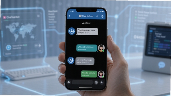 Chat bot�����ʦ��������չʾ�����ܶԻ������������û�������Ȼ���Խ�������������ֻ���Ļ�ϵ����촰�ڣ�AIͷ�����û�ͷ������ֶԻ����ݣ�����Ϊ��Լ�Ƽ����ͻ���˹��������ճ���ͨ���ںϸ�