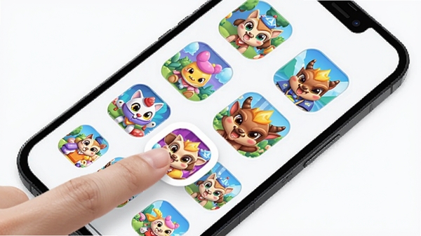 ��С����Ϸ�ۺ�ƽ̨����չʾ���ֻ���Ļ�������Ŷ������С��Ϸͼ�꣬ɫ��������ã��û���ָ���ڵ����Ϸͼ�꣬����Ϊ����ǳɫϵ�������