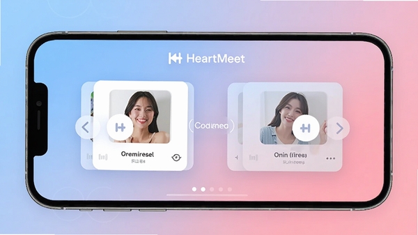 HeartMeet�����Ķ�����ƥ����棬�����罻����ֻ���Ļչʾ�����û���Ƭ�����һ���������ʾ����͵����۽��䱳����ͻ��ͬ���罻��Χ