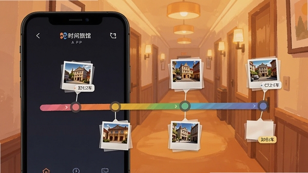ʱ���ù�APP����չʾ���ֻ���Ļ�г��ֲ�ɫʱ���ᣬÿ���ڵ�����Ƭ����ͼ�����ڱ�ǩ����������ܰ���ù����Ȳ廭��񣬹������