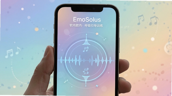 EmoSolus�����ں�������ѵ�����棬��ͽ��䱳����Բ�κ������Ķ������ֻ���Ļչʾ������ϵ���