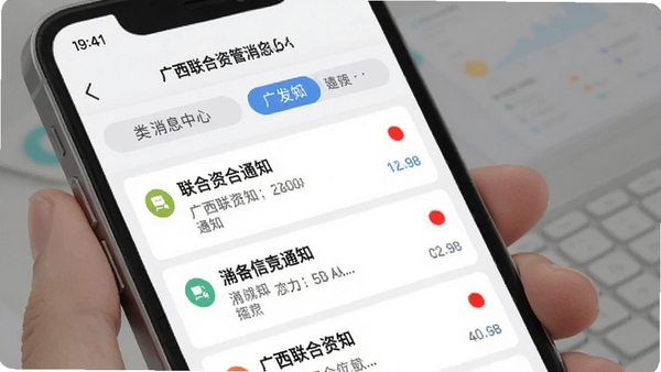 ���������ʹ�App��Ϣ���Ľ��棬�ֻ�չʾ֪ͨ�б�������ǩ��������������ɼ�
