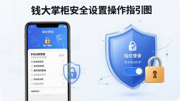 Ǯ���ƹ�ȫ���ò���ָ��ͼ��չʾ�ֻ�Ȩ�޹���������ָ�Ƶ�¼���أ����Զ��ƺ�����ͼ�꣬ǿ����ȫ����