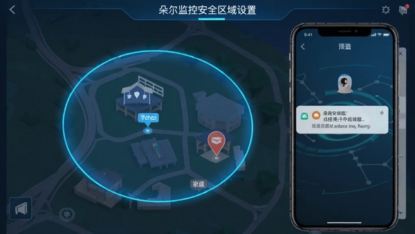 ����໤��ȫ�������ý��棬��ͼ�ϱ�עѧУ���ͥλ�ã�����Χ��Բ�����������ʾ���ֻ�֪ͨ������������Ϣ���Ƽ���ɫ��