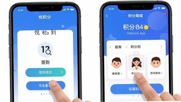 �û���APP���ֻ��ϵĲ�����ͼ��չʾǩ��ҳ��ͻ����̳ǣ��û���ָ�����Ļ������������ͻ����ݲ���