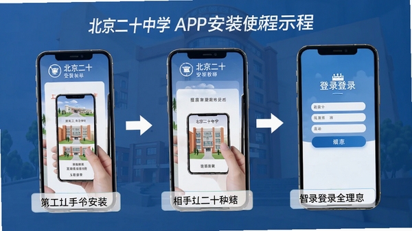 ������ʮ��ѧAPP��װʹ�ý̳�ʾ��ͼ��չʾ�ֻ���װ����͵�¼���棬������˵Ĳ���ָ�����