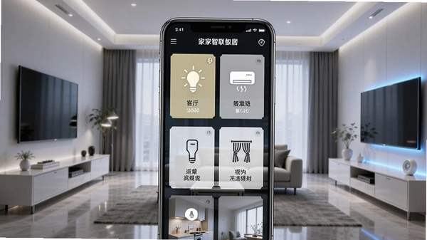 �Ҽ��������ܼҾ�APP������չʾ���ֻ���Ļ����ʾ���������ҡ������ȷ����豸������壬�ƹ⡢�յ�������ͼ�������ɼ�������Ϊ�ִ���Լ�Ҿӻ������Ƽ���ʮ��