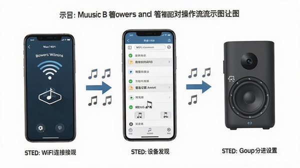 Music Bowers and Wilkins �ֻ�����������Բ�������ʾ��ͼ��չʾWiFi���ӡ��豸���֡����������������裬�����ע����