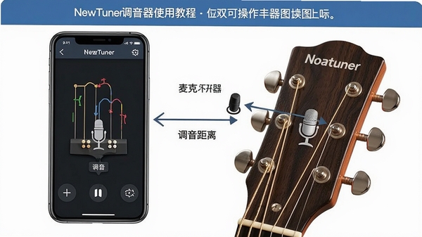 NewTuner������ʹ�ý̳�ʾ��ͼ���ֻ���Ļ��ʾ�������棬�Ա��м�����ͷ��д����ע��˷�λ����������룬������˵Ĳ���ָ�����