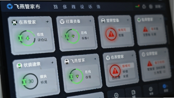 ����ܼ��豸��������д����̨�豸״̬��Ƭ�������룬��ɫ���߱�ʶ���ɫ�澯��ʾ�����ɼ�