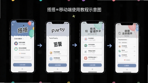 ���Party�ƶ���ʹ�ý̳�ʾ��ͼ���ֻ���Ļ��չʾ������ͱ��������������裬��������Ľ�������