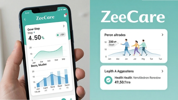 ZeeCare������������չʾ���ֻ���Ļ��ʾ�˶�������˯������ͼ������Ի��������飬������·����������ZeeCare��Ŀ�ɼ�