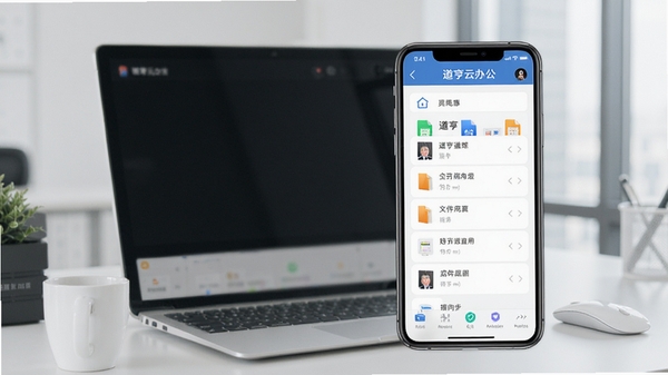 道亨云办公手机端文件同步界面展示,简洁办公风格