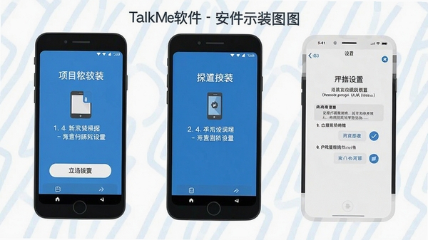 TalkMe������װ�̳�ʾ��ͼ���ֻ���Ļչʾ��װ�����Ȩ�����ý��棬����ƽ����Ʒ����ɫ��ɫ��