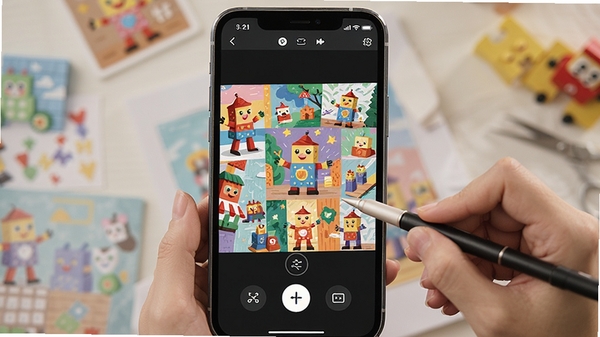 ���С������ƴͼ�������Ű湦��չʾ���ֻ���Ļ�����ڱ༭һ�Ŷ�ͼƴ����Ʒ������ɫ�ʷḻ����������ֱ���Ѻ�