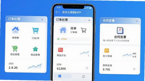 �������̼Ұ�APP���ܽ����ͼ��չʾ��Ʒ������������������ͬǩ������ģ�飬��ɫ���䱳�����ֻ���Ļ����ʾ�����Ĺ���ͼ������ݿ�Ƭ