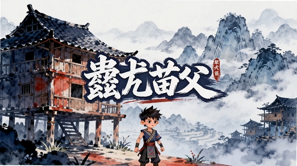 ����縸��Ϸ������չʾ���置����վ�ڵ���¥ǰ��Զ�����������Ƶ�Ⱥɽ��ˮ����Ⱦ���ɫ���Ե��������Ϊ����������������ϷLOGO������縸������