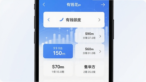 ��Ǯ��App�����ѡ����棬չʾ��ͬ�������ڷ������ֻ���Ļ��д�����ڿƼ�������׽��䱳�����������