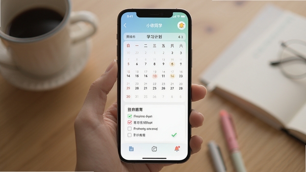 С��ͬѧAPP���ֻ��ϵ�ѧϰ�ƻ������ͼ����ʾ������ͼ�ʹ������ɫ����ͣ�����������ͼ�꣬չʾ�ƶ���ʹ�ó���