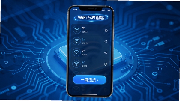 WiFi���Կ���ֻ�����չʾ����ɫ�Ƽ��б������ֻ���Ļ��ʾ�ܱ�WiFi�б���һ�����Ӱ�ť���������Ƹ���