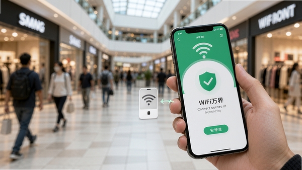 WiFi���Կ�׻���ʹ�ó������û��ֳ��ֻ����̳�������WiFi��������ʾ���ӳɹ��밲ȫ����ͼ��