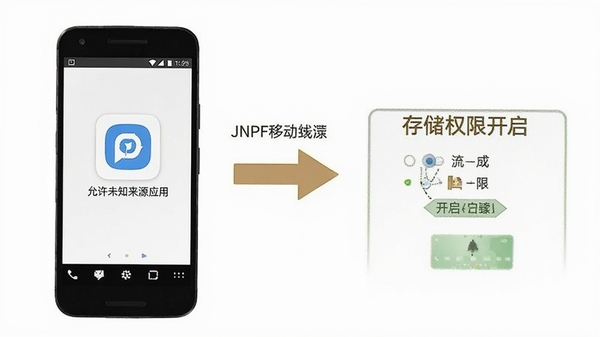JNPF�ƶ��˰�װȨ������ʾ��ͼ��չʾ��׿�ֻ�����δ֪��ԴӦ����洢Ȩ�޿�������