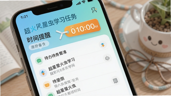 ����ө���ѧϰ�������ѹ��ܽ��棬�ֻ���Ļ��ʾ�����б��뵹��ʱ��ǩ����ɫ���£�ͻ��ʱ���������