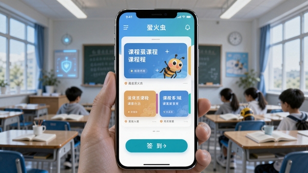 ����ө���APP������չʾ���ֻ���Ļ�г��ֿγ̿�Ƭ��ǩ����ť������Ϊ�������ҳ������Ƽ�����ѧϰ��Χ�ں�